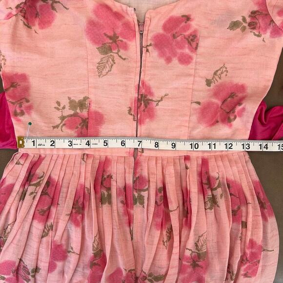 SOLD SOLD SOLD 1950s Jane Parker Vintage Pink Floral Bow Betty Dress - Picture 9 of 12
